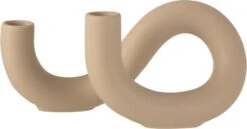 J-Line Kandelaar Kronkel Beige 25 X 12 X 12 Cm