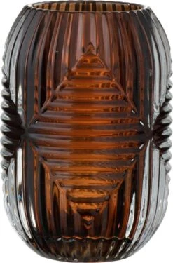 J-Line Waxinelichthouder Line Bruin D 9 H 13 Cm