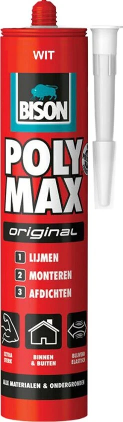 Bison Montagelijm Poly Max Original Wit 425 Gr