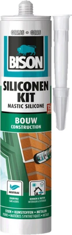Bison Siliconenkit Bouw Grijs 310 Ml