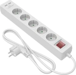 Calex Stekkerdoos 5-voudig + 2 USB