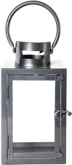 Esschert Design Lantaarn Fancy Flames Antraciet 13 X 13 X 22,9 Cm