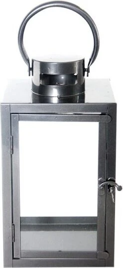 Esschert Design Lantaarn Fancy Flames Antraciet 16,1 X 16,1 X 28 Cm