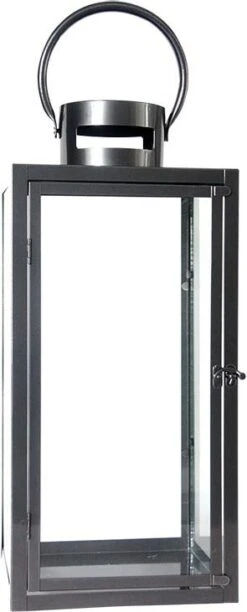 Esschert Design Lantaarn Fancy Flames Antraciet 22,7 X 22,7 X 51 Cm