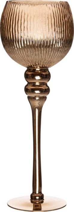 Intratuin Waxinelichthouder Op Voet Grijs D 12,5 H 40 Cm