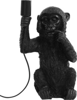 Light & Living Tafellamp Monkey Zwart 24,5 X 22 X 41,5 Cm
