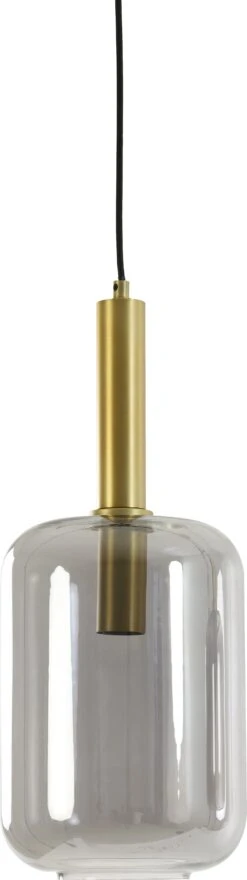 Light & Living Hanglamp Lekar Grijs / Goud D 22 H 52 Cm