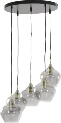 Light & Living Hanglamp Rakel Grijs / Goud 61 X 61 X 66 Cm