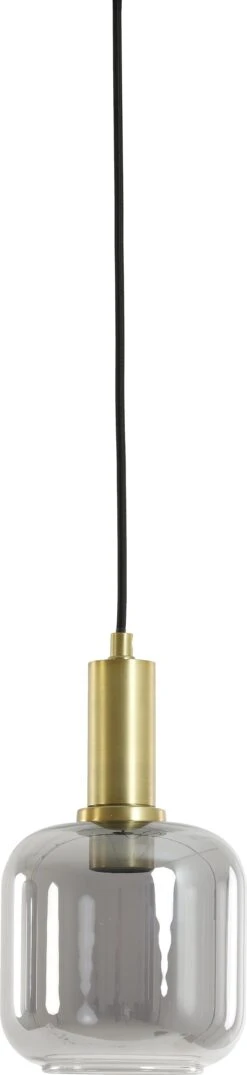 Light & Living Hanglamp Lekar Grijs / Goud D 21 H 37 Cm