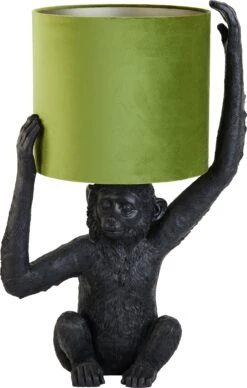 Light & Living Tafellamp Aap Zwart / Groen 46 X 32 X 68 Cm