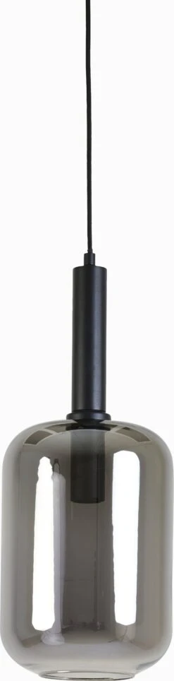 Light & Living Hanglamp Lekar Grijs / Zwart D 22 H 52 Cm
