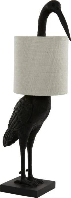 Light & Living Tafellamp Crane Zwart / Lichtgrijs 33 X 30 X 77 Cm