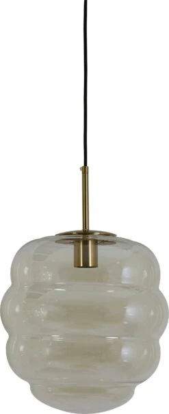 Light & Living Hanglamp Misty Beige / Transparant D 30 H 37