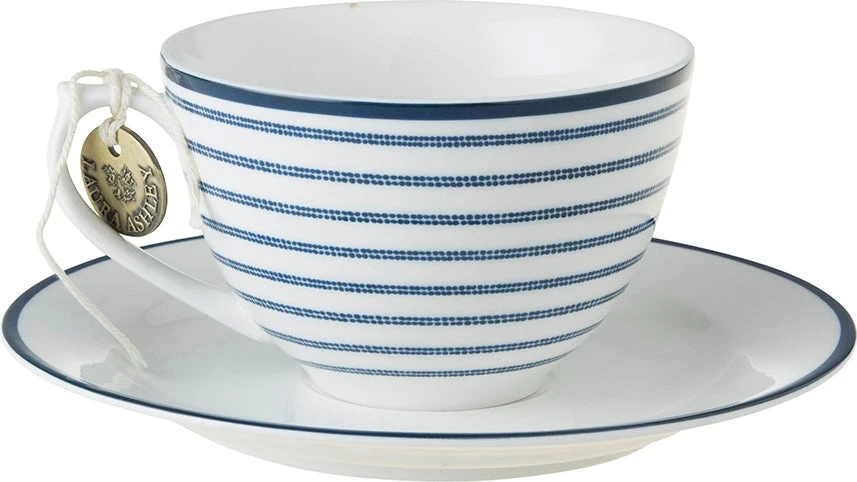 Laura Ashley Kop En Schotel Candy Stripe Blauw 0,26 L 3 Laura Ashley Kop En Schotel Candy Stripe Blauw 0,26 L