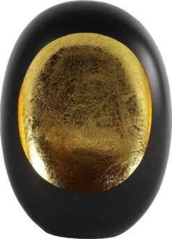Countryfield Waxinelichthouder Eggy Zwart / Goud 11,5 X 21 X 29 Cm