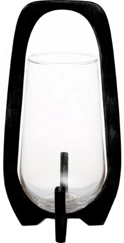 House Of Nature Waxinelichthouder Agira Zwart 18 X 18 X 34 Cm