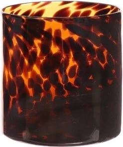 Duif Waxinelichthouder Jane Oranje / Zwart D 15 H 15,5 Cm