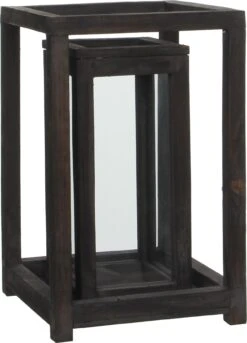 Mica Decorations Lantaarn Bruin 20 X 20 X 31 Cm