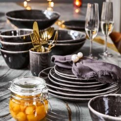 Mica Decorations Schaal Tabo Zwart D 23,5 H 7,5 Cm -Lauraa Winkel 8718861967104 1 1