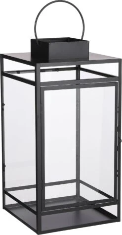 Mica Decorations Lantaarn Storm Zwart 25 X 25 X 5 Cm