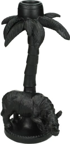 HD Collection Kandelaar Neushoorn Zwart 11 X 10 X 20 Cm