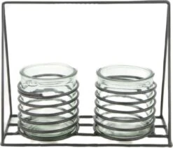 Dijk Natural Collections Waxinelichthouder Lara Zwart 22 X 9 X 18 Cm