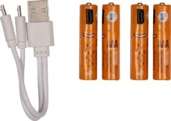 Intratuin Oplaadbare Batterij AAA Met USB Kabel 4 Stuks