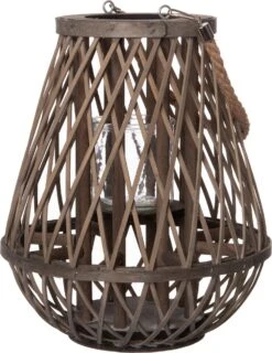 Intratuin Windlicht Silvio Grijs / Naturel D 15 H 31 Cm