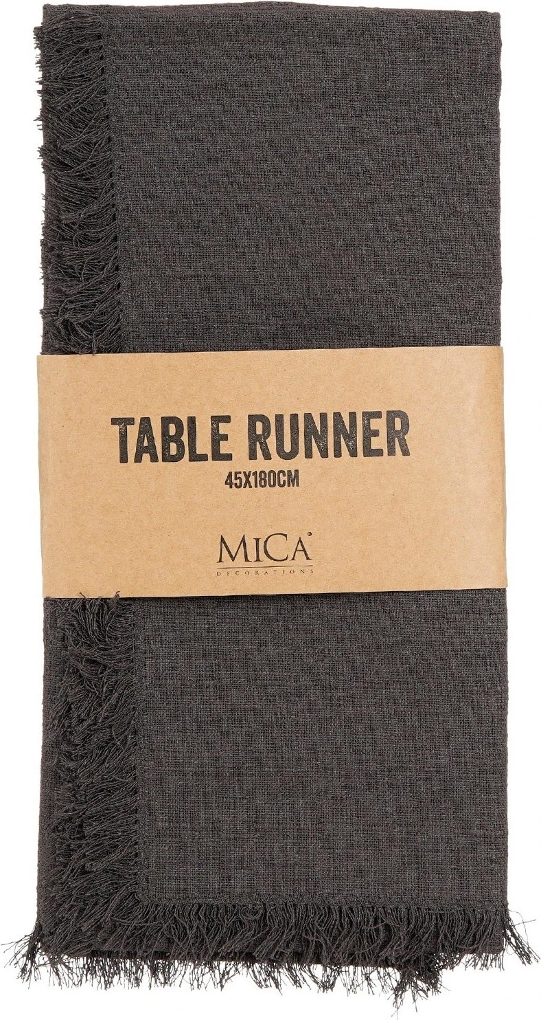 Mica Decorations Tafelloper Villia Grijs 180 X 45 Cm 4 Mica Decorations Tafelloper Villia Grijs 180 X 45 Cm - Afbeelding 2