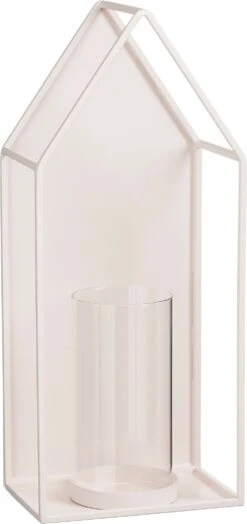 Mica Decorations Lantaarn Manna Wit 16 X 10 X 36 Cm