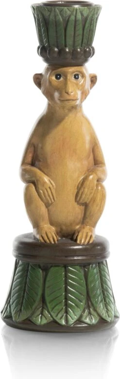 Coco Maison Kandelaar Juma Goud / Groen 3 X 3 X 17 Cm